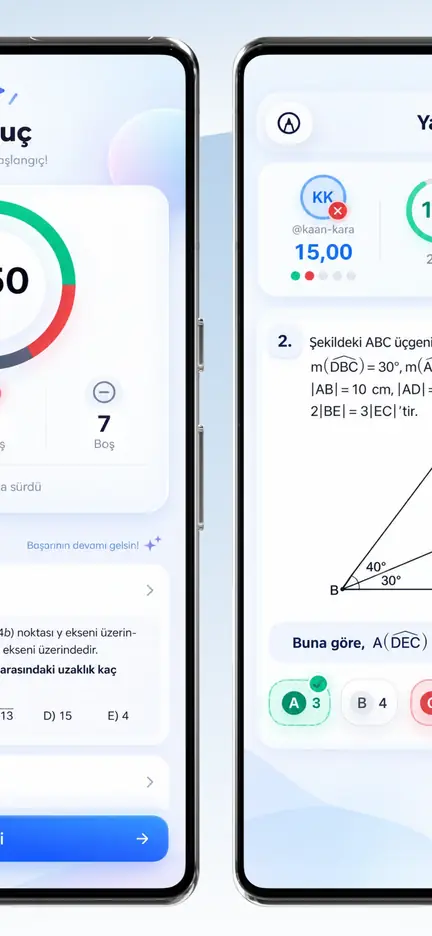 Düelloda açı sorusu ve cevap şıkları